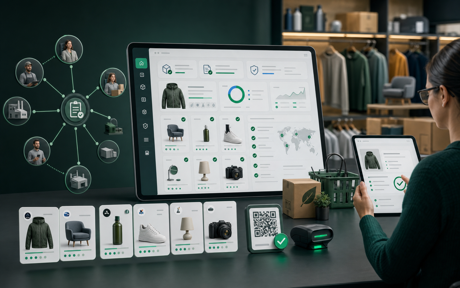 Retail registry dashboard for third-party product passports